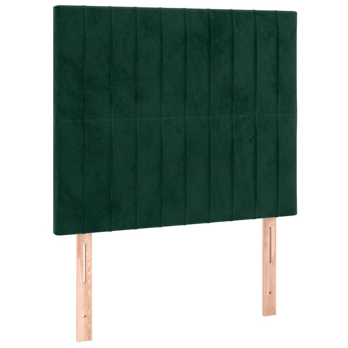 Tăblie de pat cu LED, verde închis, 100x5x118/128 cm, catifea - WALTI WALTI