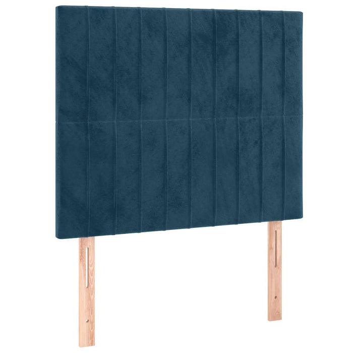 Tăblie de pat cu LED, albastru închis, 100x5x118/128cm, catifea - WALTI WALTI