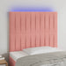 Tăblie de pat cu LED, roz, 100x5x118/128 cm, catifea - WALTI WALTI