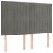Tăblie de pat cu LED, gri deschis, 144x5x118/128 cm, catifea - WALTI WALTI