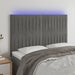 Tăblie de pat cu LED, gri deschis, 144x5x118/128 cm, catifea - WALTI WALTI