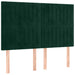 Tăblie de pat cu LED, verde închis, 144x5x118/128 cm, catifea - WALTI WALTI