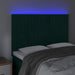 Tăblie de pat cu LED, verde închis, 144x5x118/128 cm, catifea - WALTI WALTI