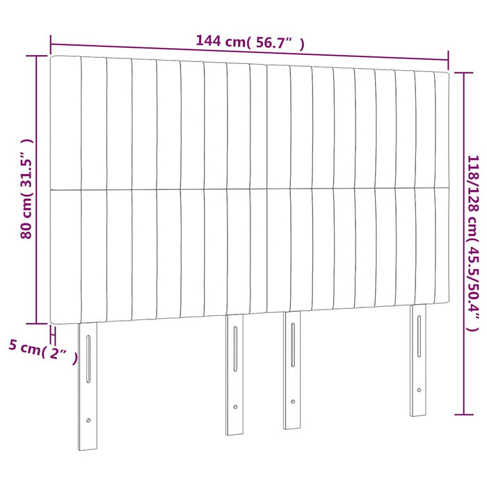 Tăblie de pat cu LED, verde închis, 144x5x118/128 cm, catifea - WALTI WALTI