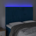 Tăblie de pat cu LED, albastru închis, 144x5x118/128cm, catifea - WALTI WALTI