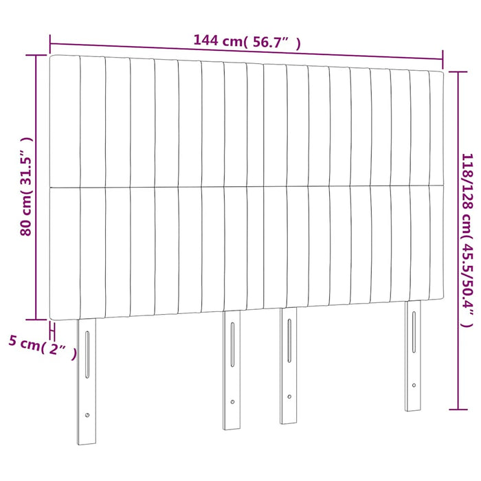 Tăblie de pat cu LED, albastru închis, 144x5x118/128cm, catifea - WALTI WALTI
