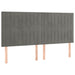 Tăblie de pat cu LED, gri deschis, 160x5x118/128 cm, catifea - WALTI WALTI