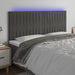 Tăblie de pat cu LED, gri închis, 160x5x118/128 cm, catifea - WALTI WALTI