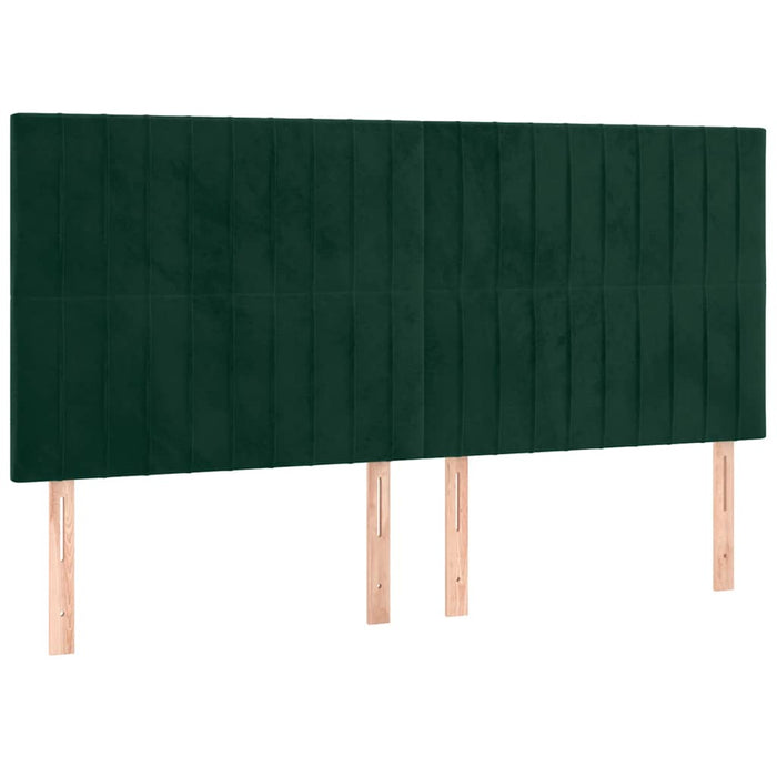 Tăblie de pat cu LED, verde închis, 160x5x118/128 cm, catifea - WALTI WALTI