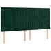 Tăblie de pat cu LED, verde închis, 160x5x118/128 cm, catifea - WALTI WALTI