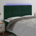 Tăblie de pat cu LED, verde închis, 160x5x118/128 cm, catifea - WALTI WALTI