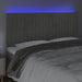 Tăblie de pat cu LED, gri deschis, 180x5x118/128 cm, catifea - WALTI WALTI