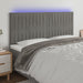 Tăblie de pat cu LED, gri deschis, 180x5x118/128 cm, catifea - WALTI WALTI