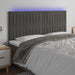 Tăblie de pat cu LED, gri închis, 180x5x118/128 cm, catifea - WALTI WALTI