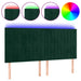 Tăblie de pat cu LED, verde închis, 180x5x118/128 cm, catifea - WALTI WALTI