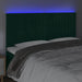 Tăblie de pat cu LED, verde închis, 180x5x118/128 cm, catifea - WALTI WALTI