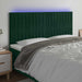 Tăblie de pat cu LED, verde închis, 180x5x118/128 cm, catifea - WALTI WALTI