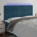 Tăblie de pat cu LED, albastru închis, 180x5x118/128cm, catifea - WALTI WALTI