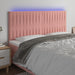 Tăblie de pat cu LED, roz, 180x5x118/128 cm, catifea - WALTI WALTI
