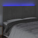 Tăblie de pat cu LED, gri deschis, 200x5x118/128 cm, catifea - WALTI WALTI