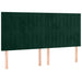 Tăblie de pat cu LED, verde închis, 200x5x118/128 cm, catifea - WALTI WALTI