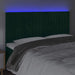 Tăblie de pat cu LED, verde închis, 200x5x118/128 cm, catifea - WALTI WALTI