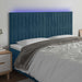 Tăblie de pat cu LED, albastru închis, 200x5x118/128cm catifea - WALTI WALTI