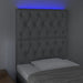 Tăblie de pat cu LED, Gri deschis, 80x7x118/128 cm, textil - WALTI WALTI