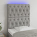 Tăblie de pat cu LED, Gri deschis, 80x7x118/128 cm, textil - WALTI WALTI