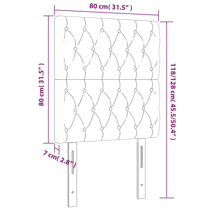 Tăblie de pat cu LED, gri închis, 80x7x118/128 cm, textil - WALTI WALTI