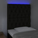Tăblie de pat cu LED, negru, 80x7x118/128 cm, textil - WALTI WALTI