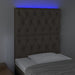 Tăblie de pat cu LED, gri taupe, 80x7x118/128 cm, textil - WALTI WALTI