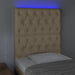 Tăblie de pat cu LED, crem, 80x7x118/128 cm, textil - WALTI WALTI