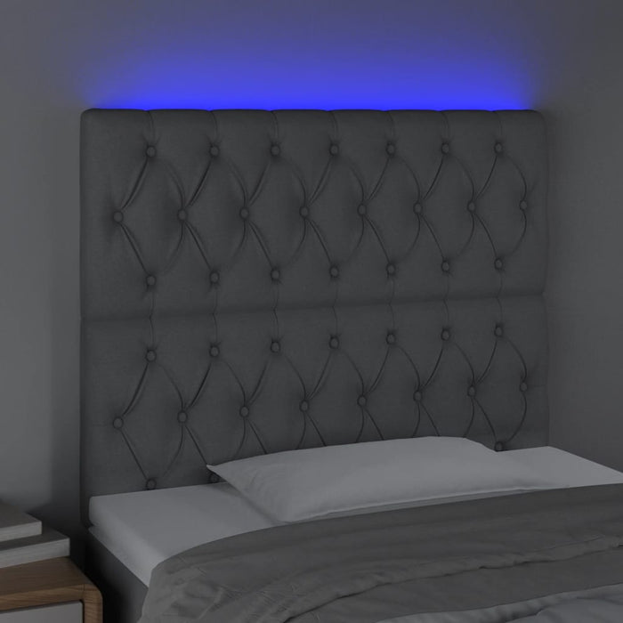 Tăblie de pat cu LED, gri deschis, 90x7x118/128 cm, textil - WALTI WALTI