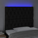 Tăblie de pat cu LED, negru, 90x7x118/128 cm, textil - WALTI WALTI
