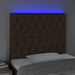 Tăblie de pat cu LED, maro închis, 90x7x118/128 cm, textil - WALTI WALTI
