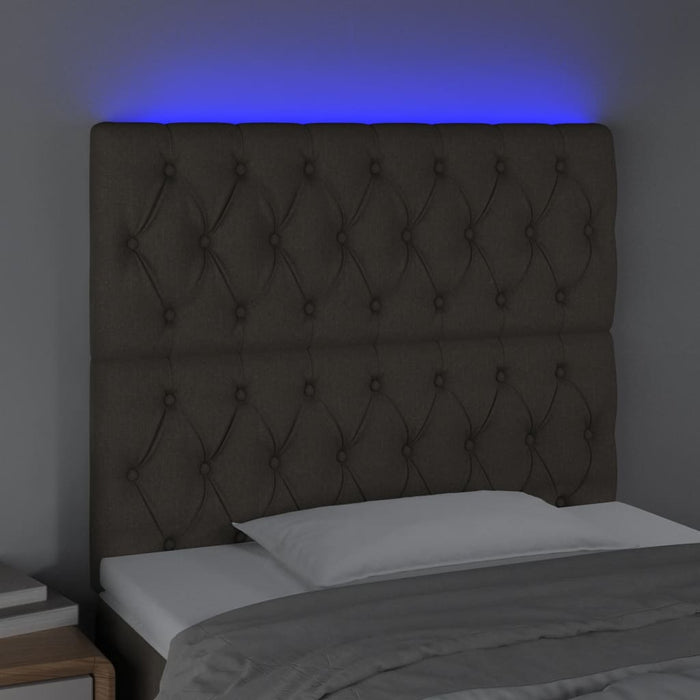 Tăblie de pat cu LED, gri taupe, 90x7x118/128 cm, textil - WALTI WALTI