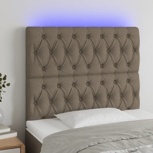 Tăblie de pat cu LED, gri taupe, 90x7x118/128 cm, textil - WALTI WALTI