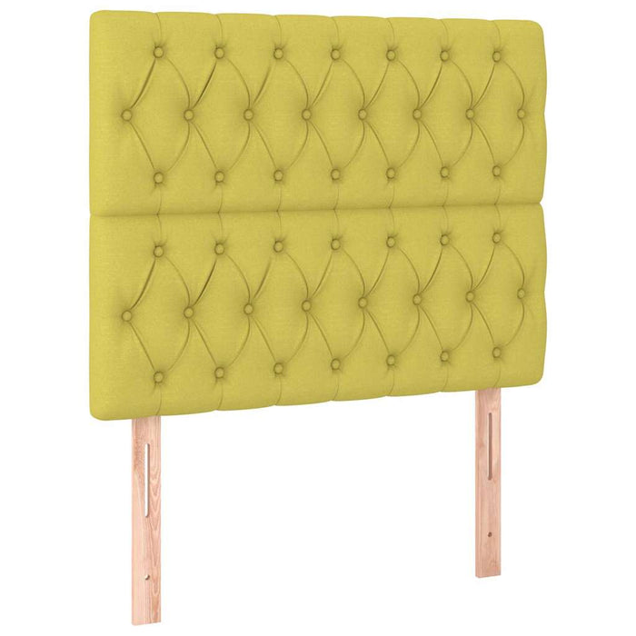 Tăblie de pat cu LED, verde, 90x7x118/128 cm, textil WALTI
