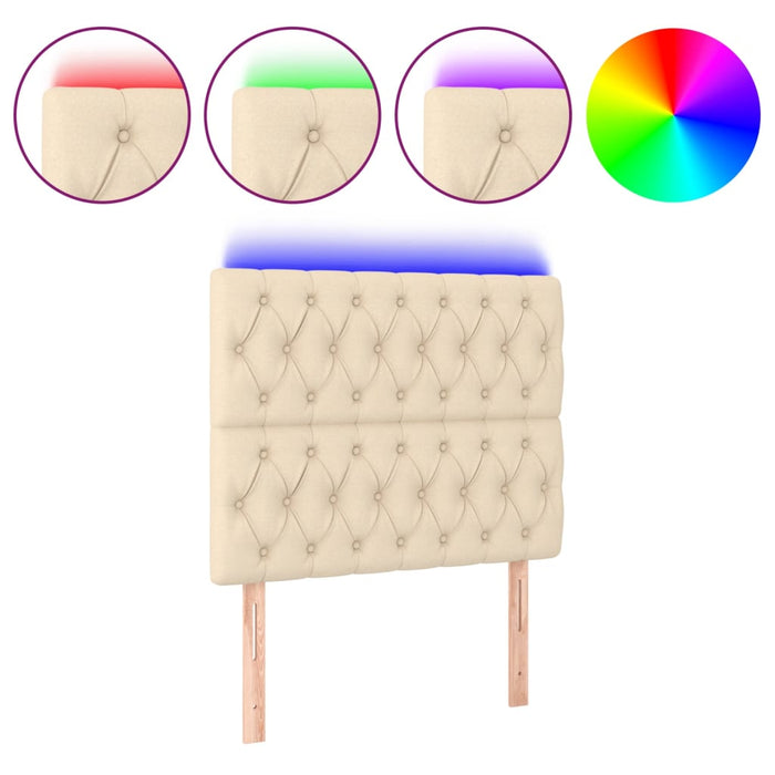 Tăblie de pat cu LED, crem, 100x7x118/128 cm, textil - WALTI WALTI