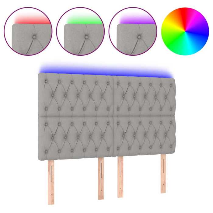 Tăblie de pat cu LED, gri deschis, 144x7x118/128 cm, textil - WALTI WALTI