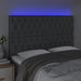 Tăblie de pat cu LED, gri închis, 144x7x118/128 cm, textil - WALTI WALTI