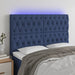 Tăblie de pat cu LED, albastru, 144x7x118/128 cm, textil - WALTI WALTI