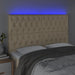 Tăblie de pat cu LED, crem, 160x7x118/128 cm, textil - WALTI WALTI