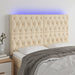 Tăblie de pat cu LED, crem, 160x7x118/128 cm, textil - WALTI WALTI