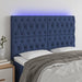 Tăblie de pat cu LED, albastru, 160x7x118/128 cm, textil - WALTI WALTI