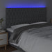 Tăblie de pat cu LED, gri închis, 180x7x118/128 cm, textil - WALTI WALTI