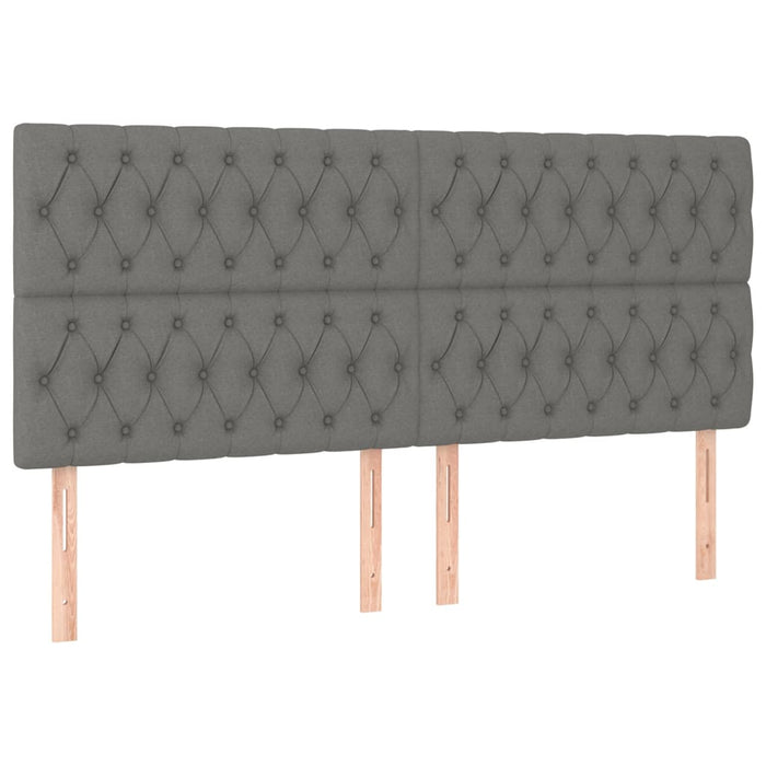 Tăblie de pat cu LED, gri închis, 180x7x118/128 cm, textil - WALTI WALTI