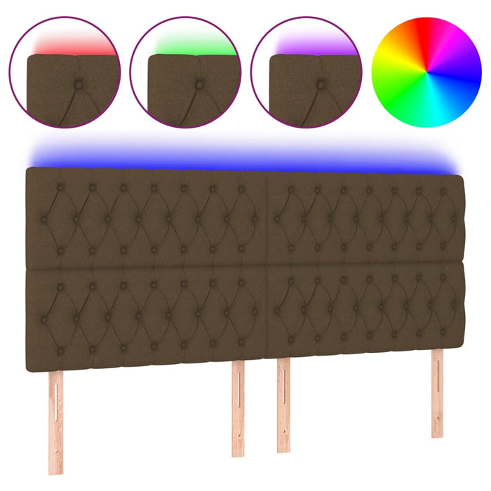 Tăblie de pat cu LED, maro închis, 180x7x118/128 cm, textil - WALTI WALTI