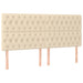 Tăblie de pat cu LED, crem, 180x7x118/128 cm, textil - WALTI WALTI